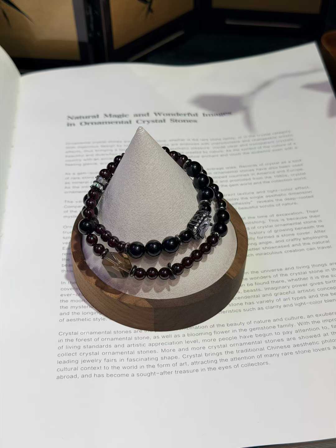 Garnet Obsidian Smoky Quartz Bracelet