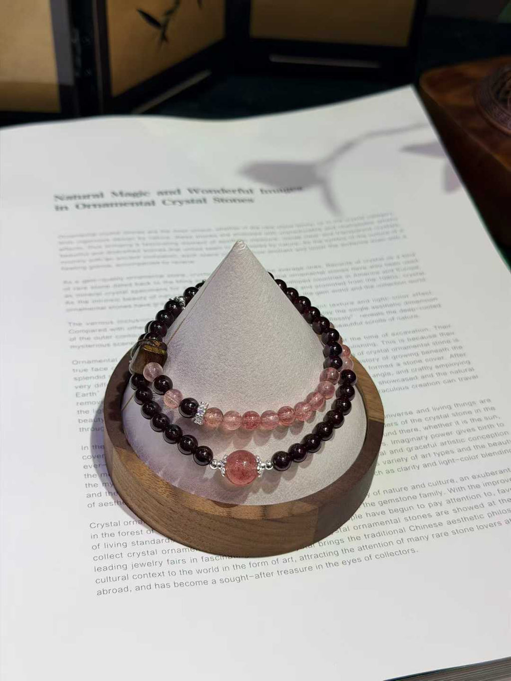 Garnet Strawberry Quartz Agarwood Bracelet