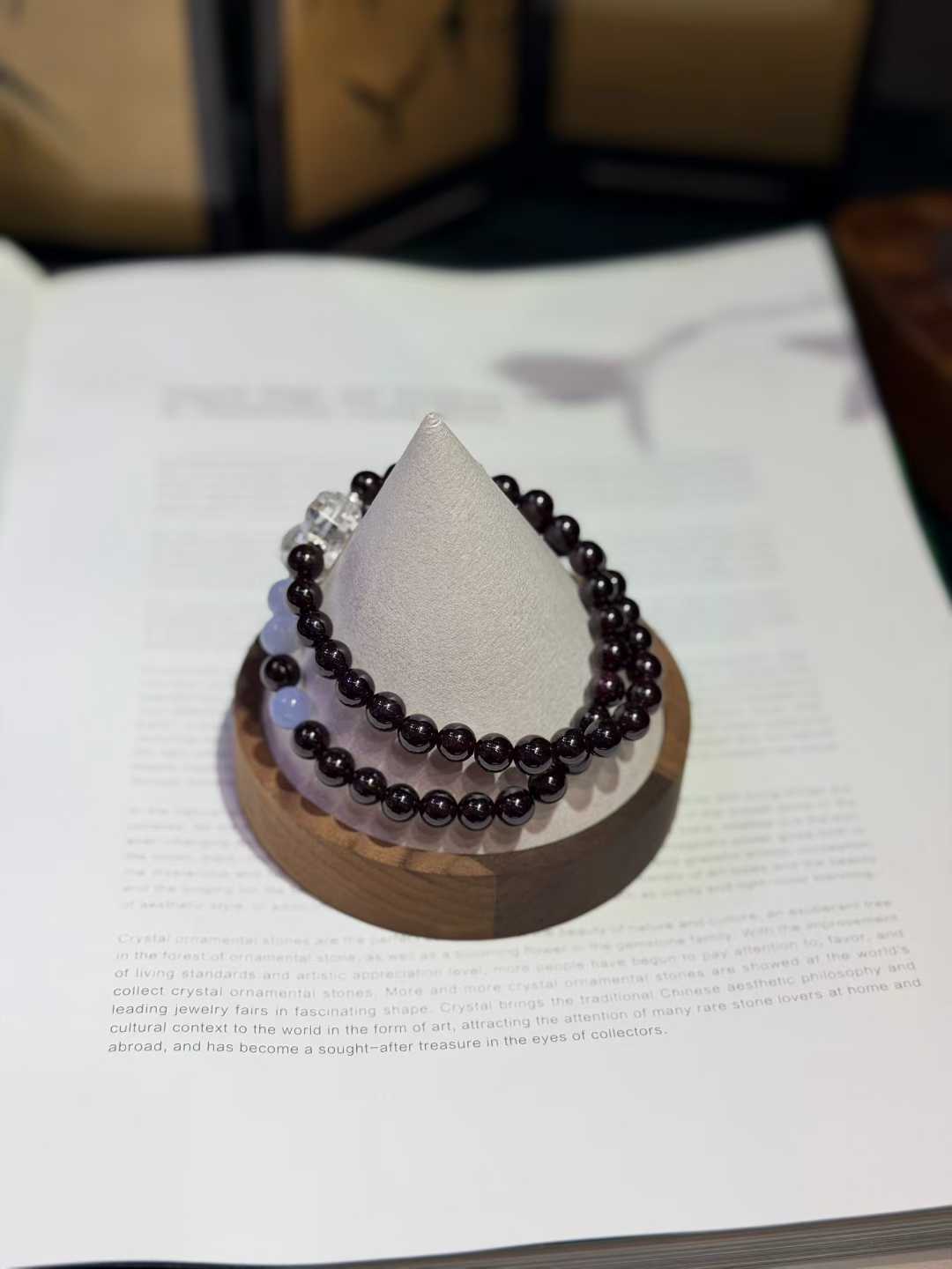 Garnet Blue Lace Agate Bracelet