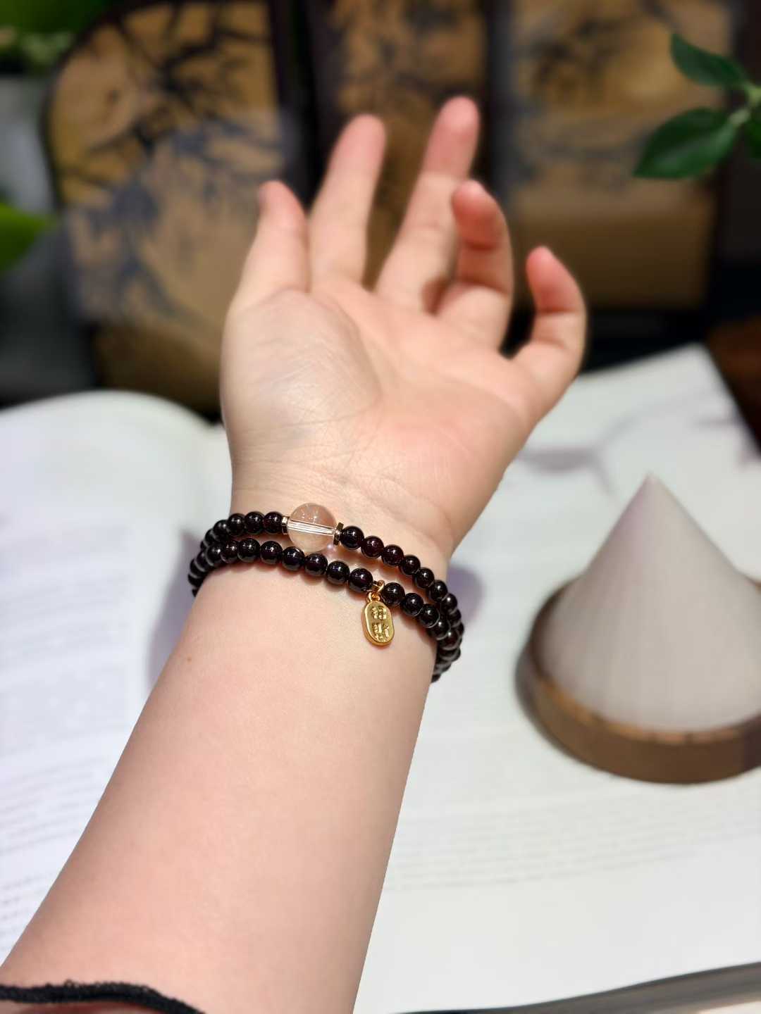Garnet Clear Quartz Bracelet