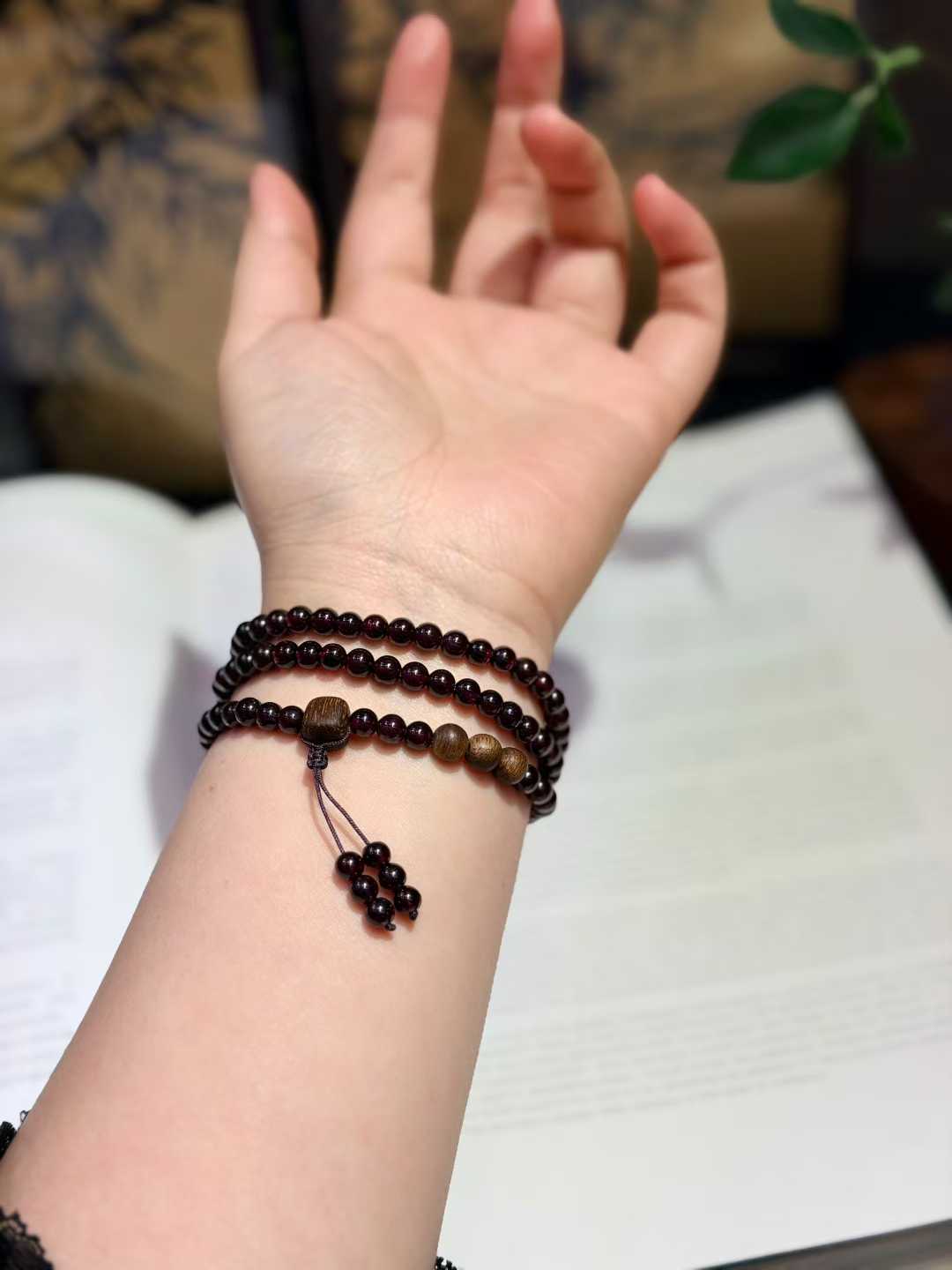 Garnet Agarwood Bracelet