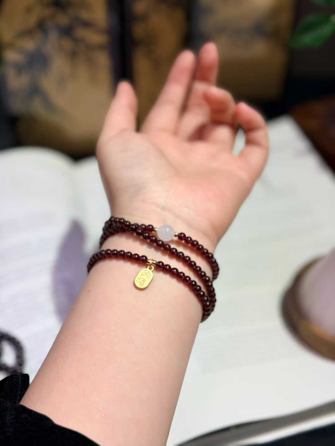 Garnet Milky Quartz Bracelet