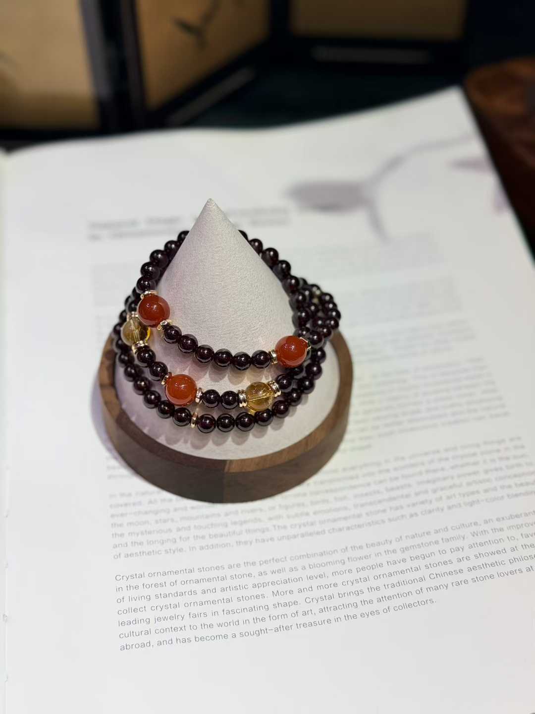 Garnet Citrine Red Agate Bracelet