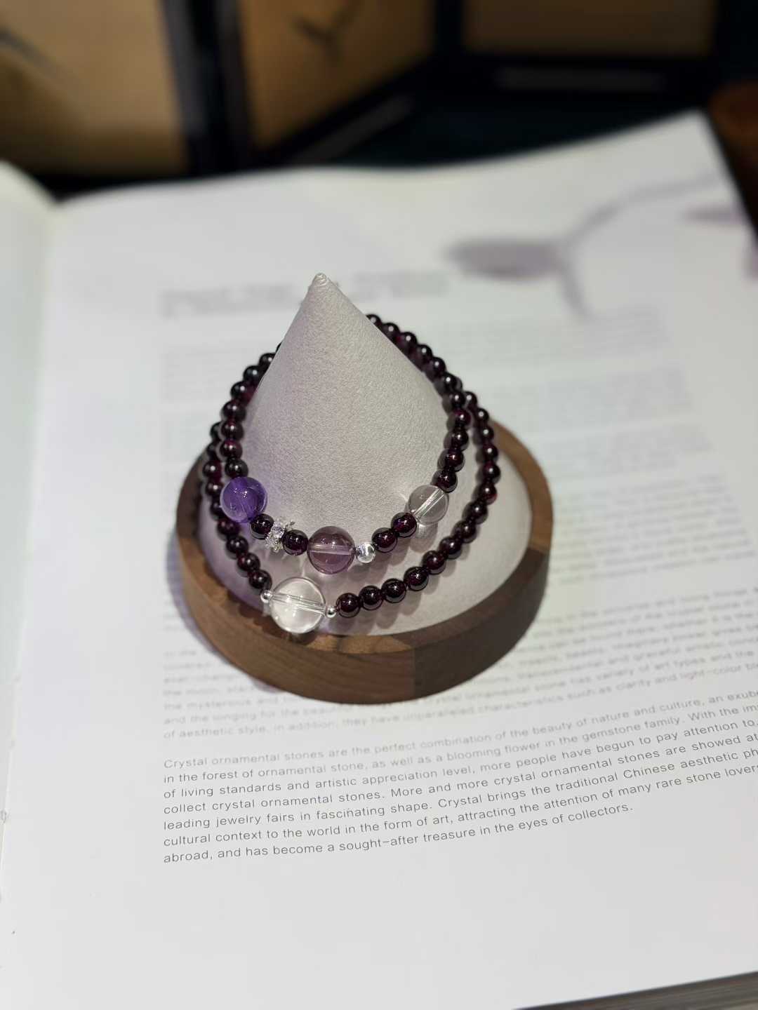 Garnet Amethyst Clear Quartz Bracelet