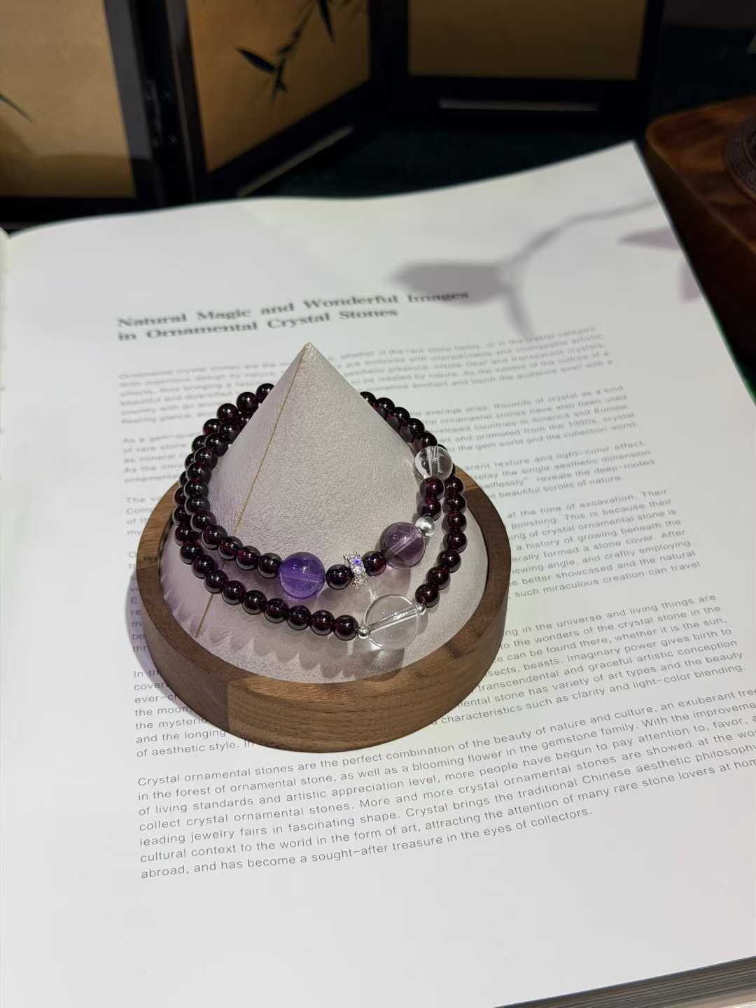 Garnet Amethyst Clear Quartz Bracelet