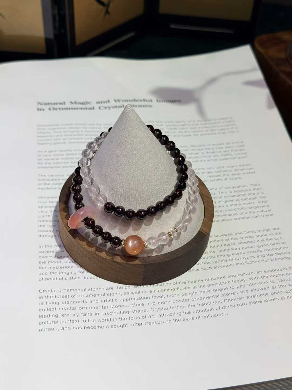 Garnet Rose Quartz Sunstone Bracelet