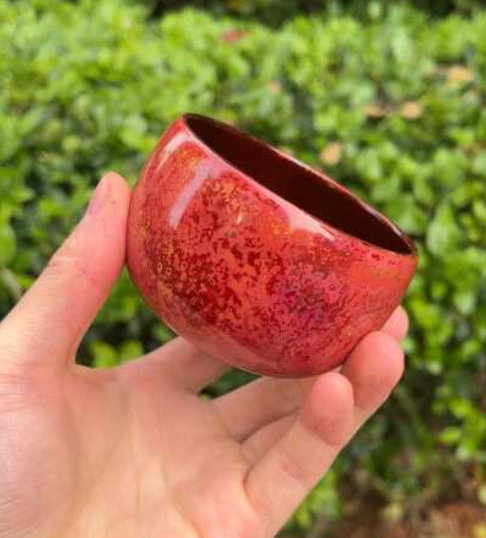 Cinnabar & Gold Zen Cup